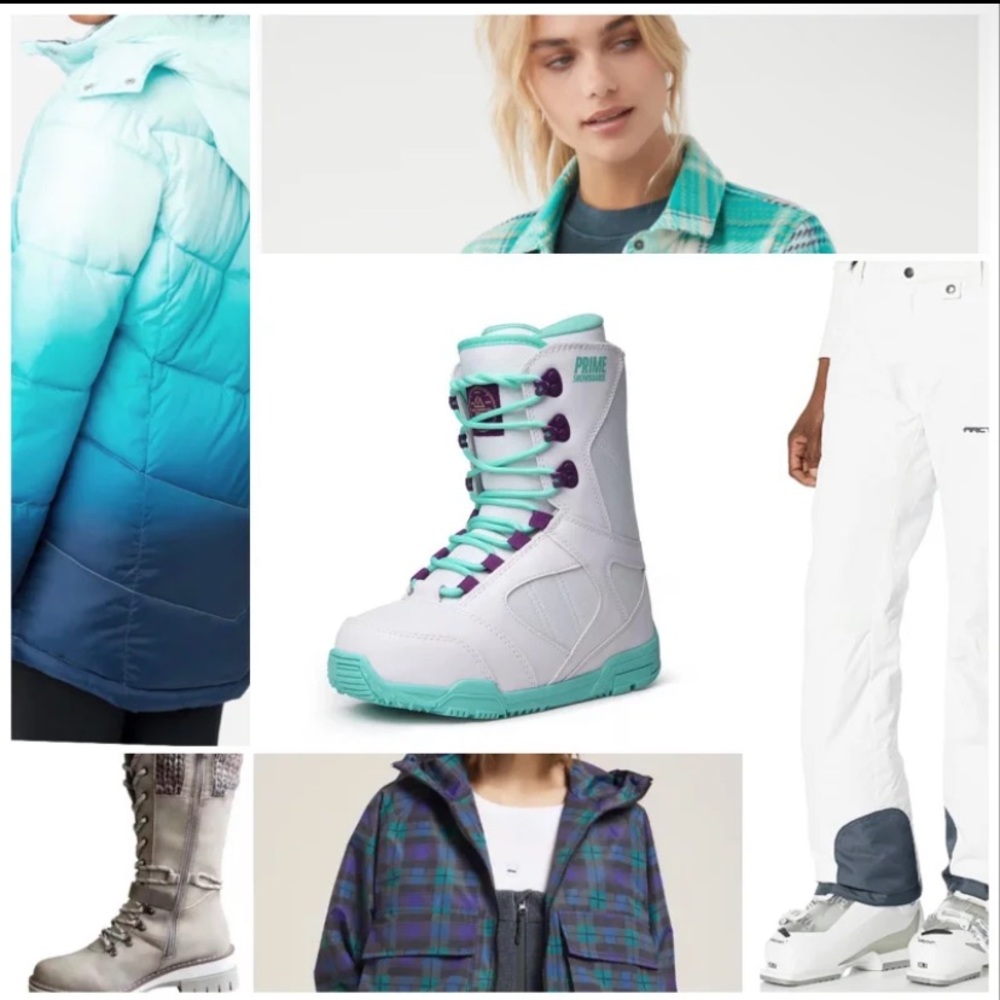 NWT Anorak Puffer Coat ocean ombré turquoise blue white JUSTICE teen XL - Picture 10 of 16